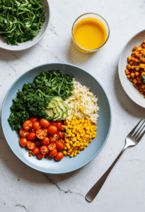 Amo Tofu - Estou escrevendo artigos para um blog de receitas e bem-estar e preciso de imagens realistas para aprovação no google adsense. Elas devem ser baseadas nos títulos que eu te enviar. o primriro título é: How to Make Filling Plant-Based Meals That Actually Satisfy